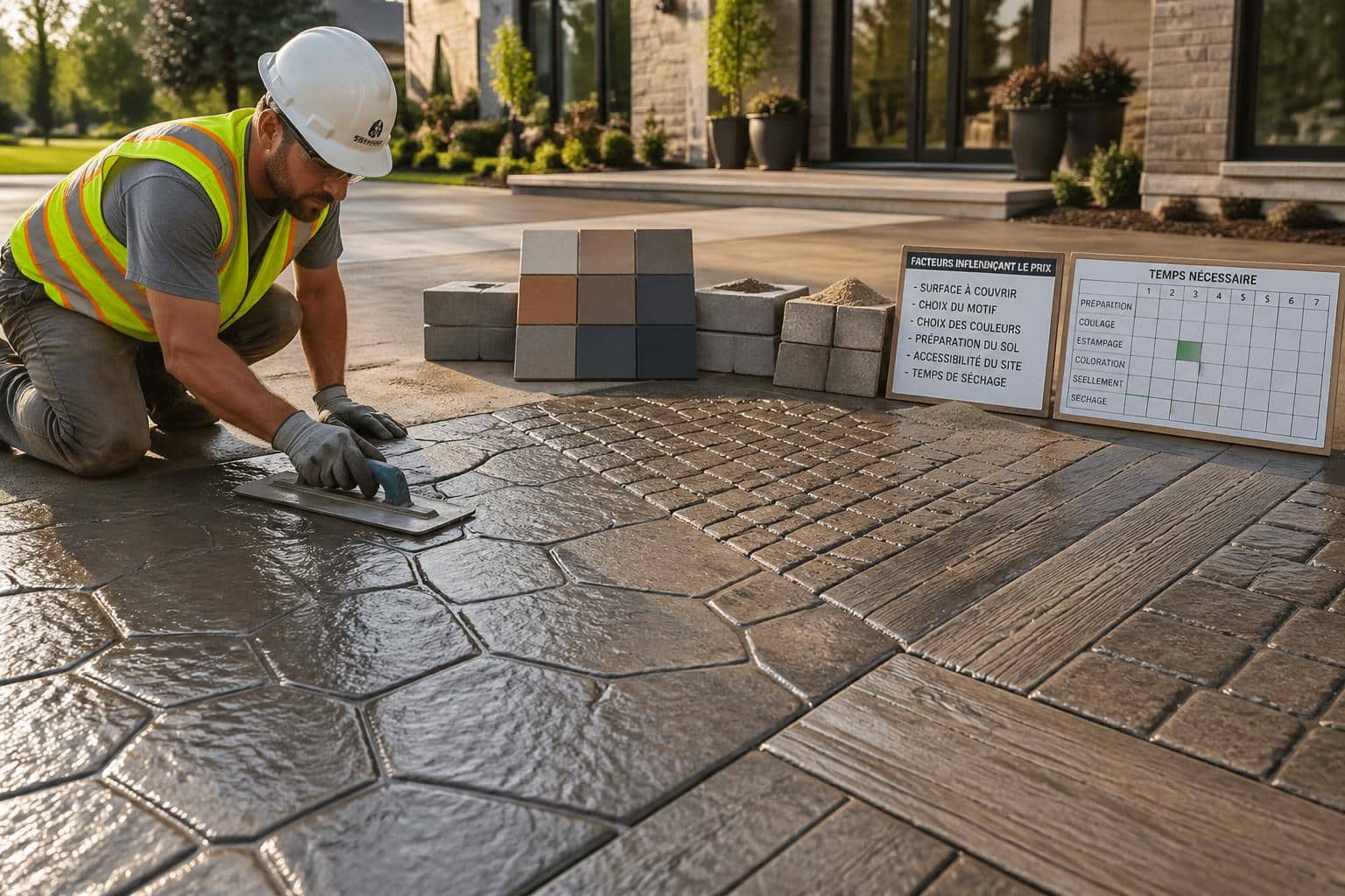 découvrez le prix au m² du béton imprimé et les principaux facteurs qui influencent le coût de ce revêtement décoratif pour vos sols extérieurs et intérieurs.