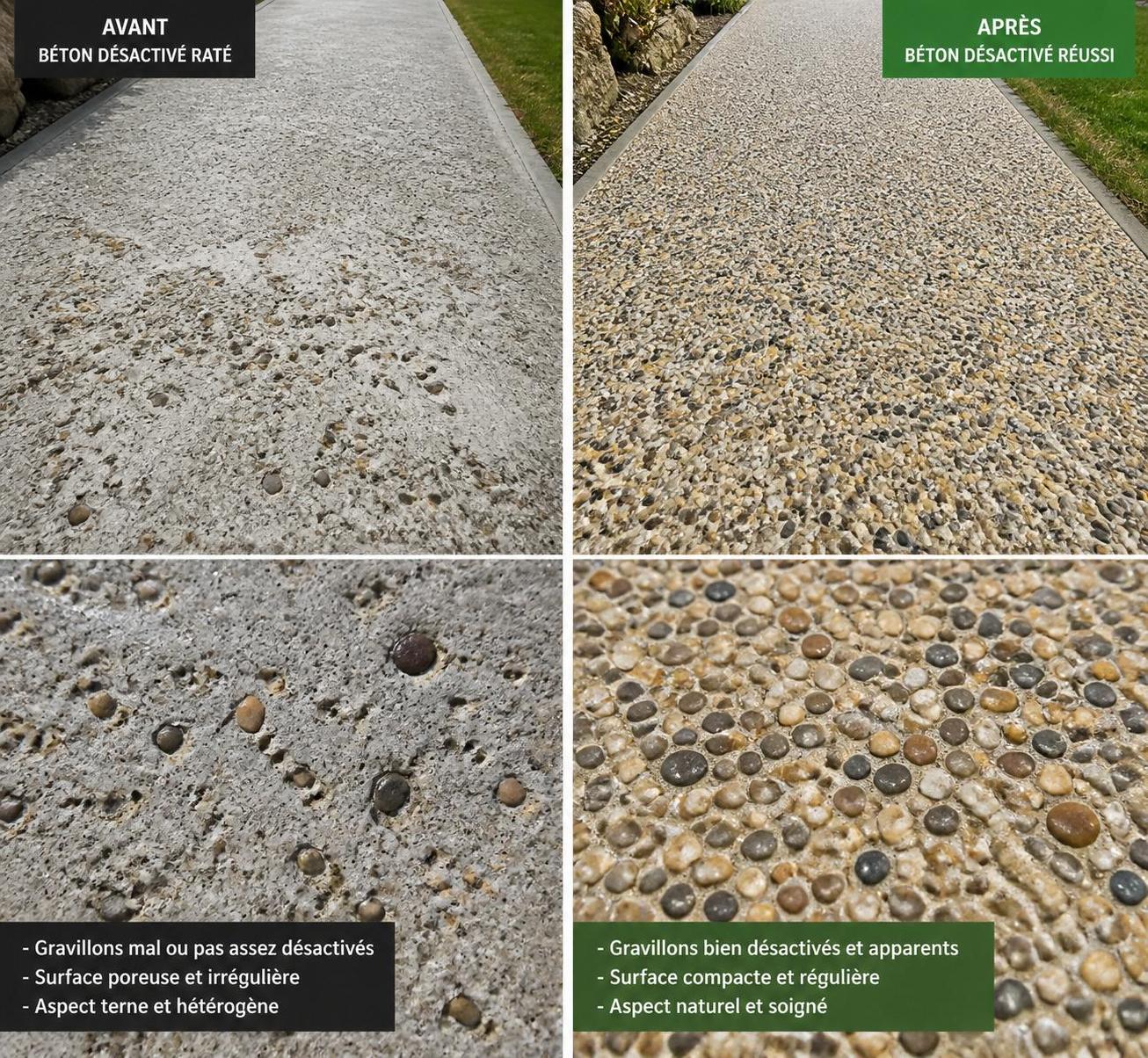 d&eacute;couvrez notre comparatif photo avant/apr&egrave;s pour bien comprendre les diff&eacute;rences entre un b&eacute;ton d&eacute;sactiv&eacute; r&eacute;ussi et un b&eacute;ton d&eacute;sactiv&eacute; rat&eacute;, et apprenez &agrave; &eacute;viter les erreurs courantes.