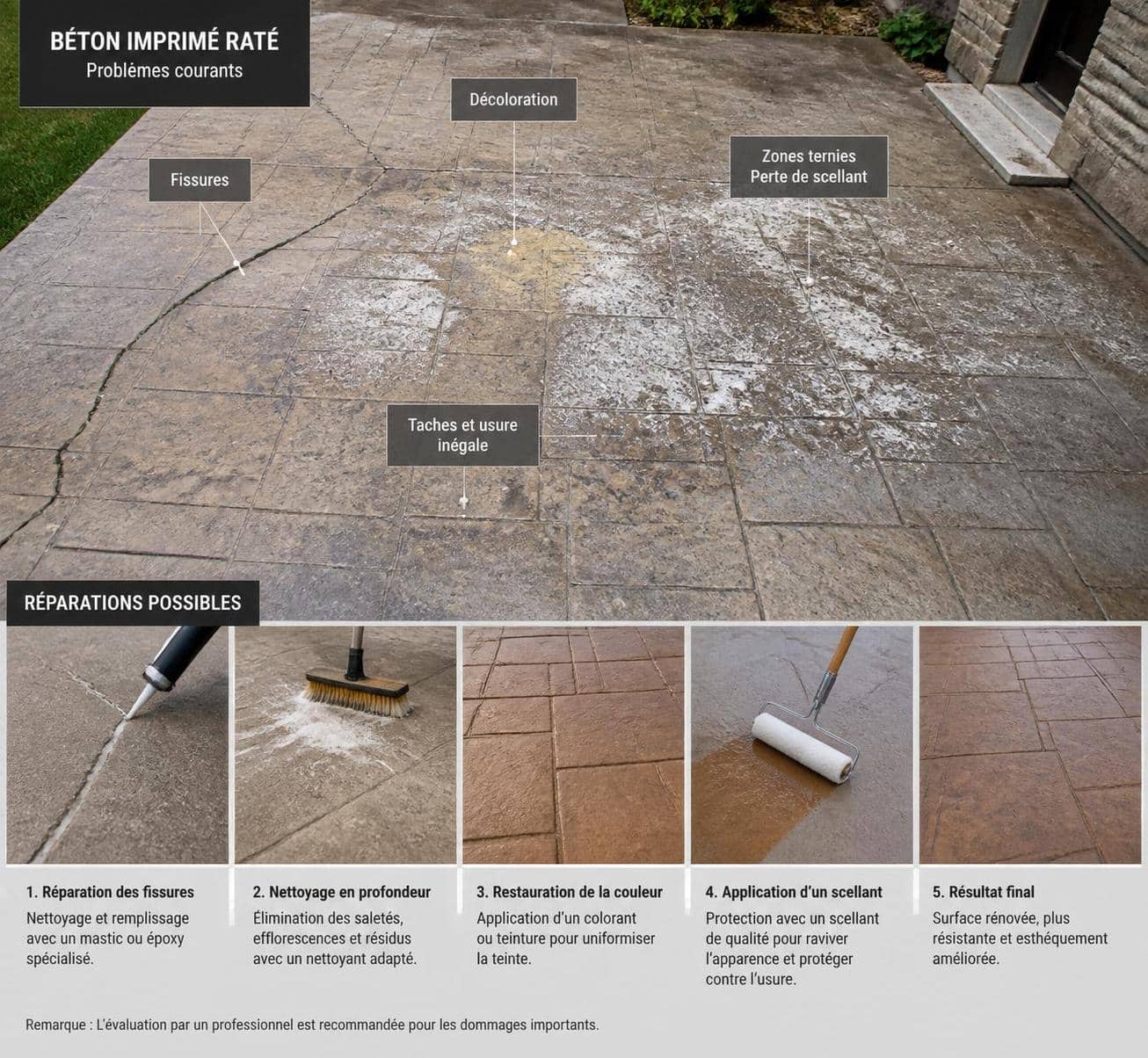 d&eacute;couvrez les causes fr&eacute;quentes d'un b&eacute;ton imprim&eacute; rat&eacute; et apprenez les solutions efficaces pour r&eacute;parer et restaurer vos surfaces en b&eacute;ton imprim&eacute;.