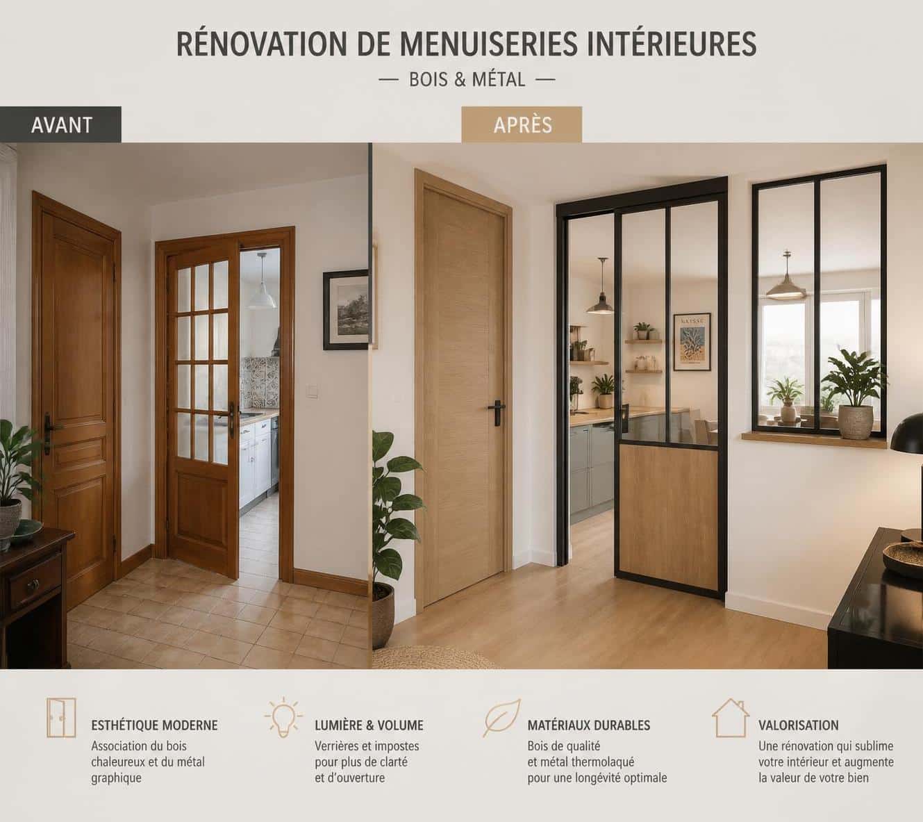 d&eacute;couvrez quand il est pr&eacute;f&eacute;rable de remplacer plut&ocirc;t que r&eacute;parer votre menuiserie int&eacute;rieure pour une r&eacute;novation efficace et durable.