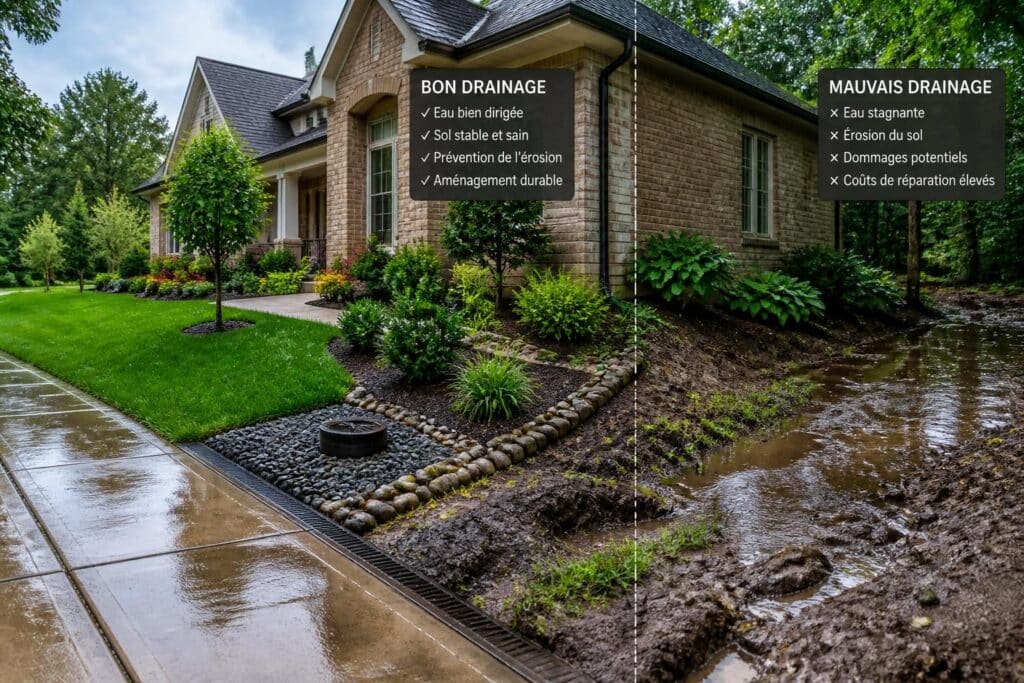 découvrez l'importance de l'aménagement extérieur et du drainage, des éléments essentiels souvent négligés pour protéger votre maison et valoriser votre jardin.