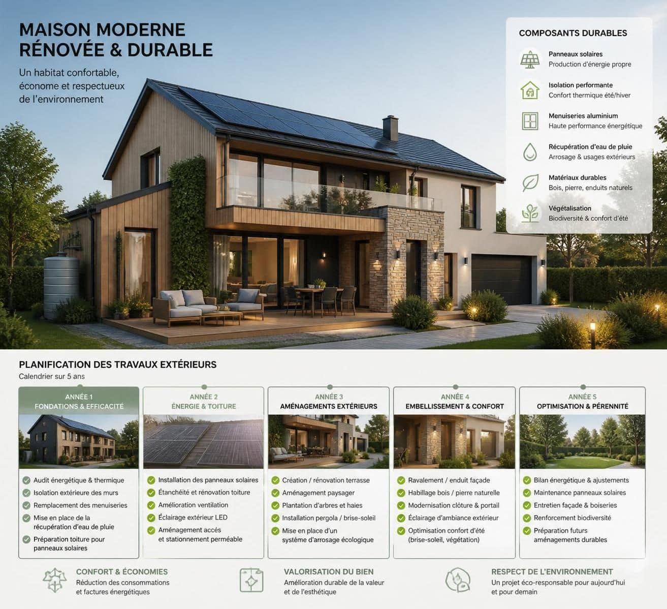 découvrez comment planifier et étaler vos travaux de rénovation extérieure de manière progressive et efficace pour un résultat optimal sans stress ni dépenses inutiles.