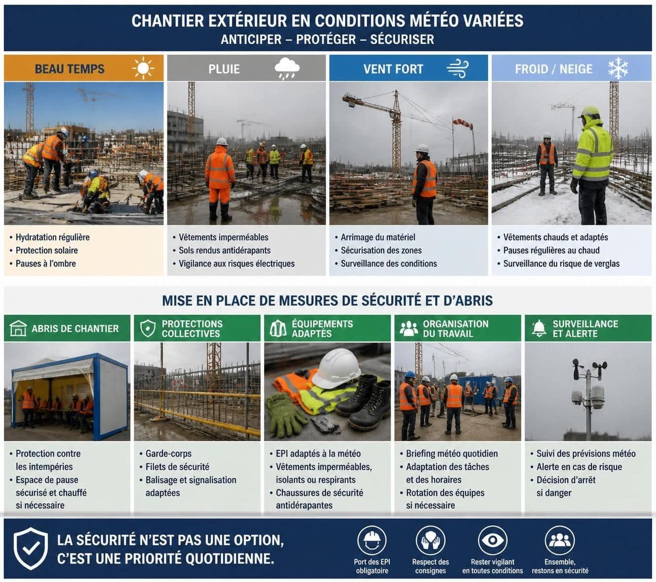 découvrez comment anticiper les risques liés aux intempéries lors de vos travaux extérieurs pour assurer sécurité et efficacité.