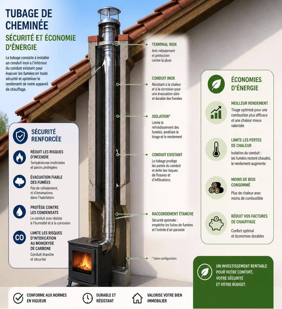 découvrez notre avis complet sur le prix du tubage de cheminée, avec des tarifs réels et des conseils pratiques pour bien choisir et entretenir votre installation.