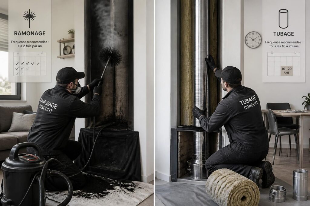 découvrez les différences entre le ramonage et le tubage ainsi que la fréquence recommandée pour assurer la sécurité et le bon fonctionnement de vos installations de chauffage.