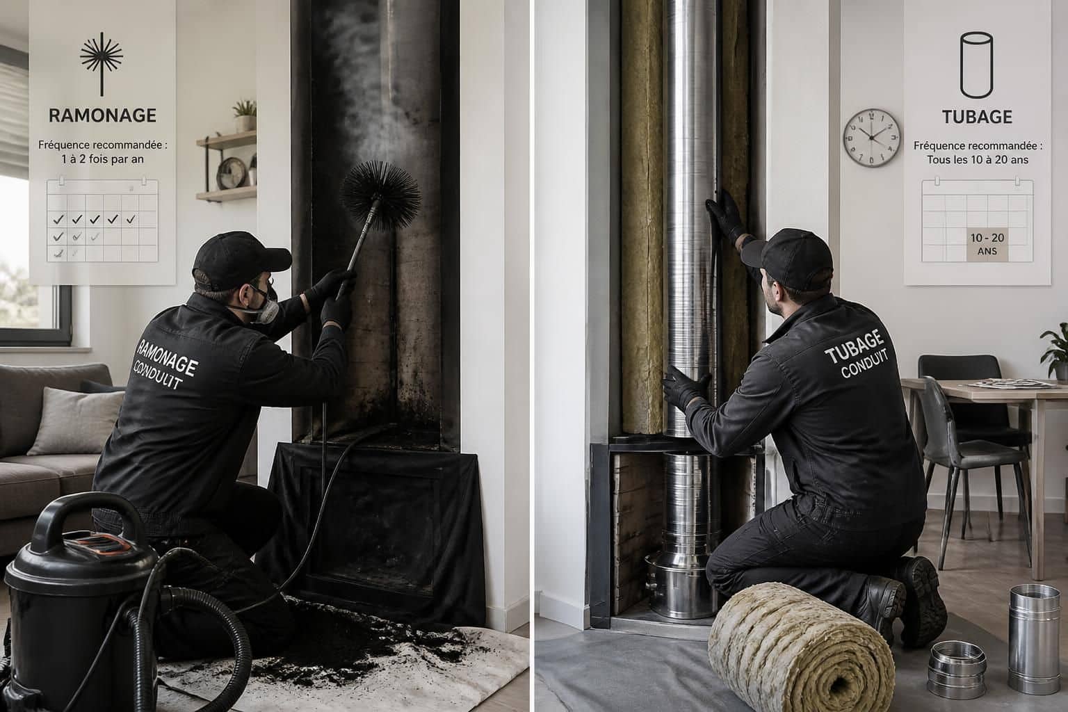 découvrez les différences entre le ramonage et le tubage ainsi que la fréquence recommandée pour assurer la sécurité et le bon fonctionnement de vos installations de chauffage.