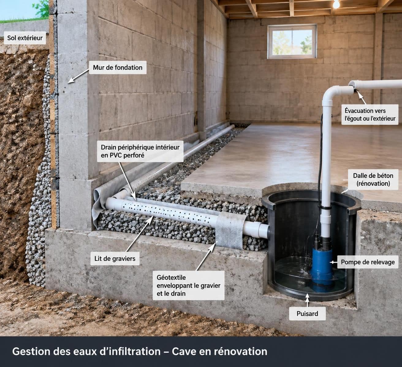 découvrez les étapes du drainage d’une cave, les solutions adaptées contre l’humidité et les conseils pour protéger durablement vos fondations.