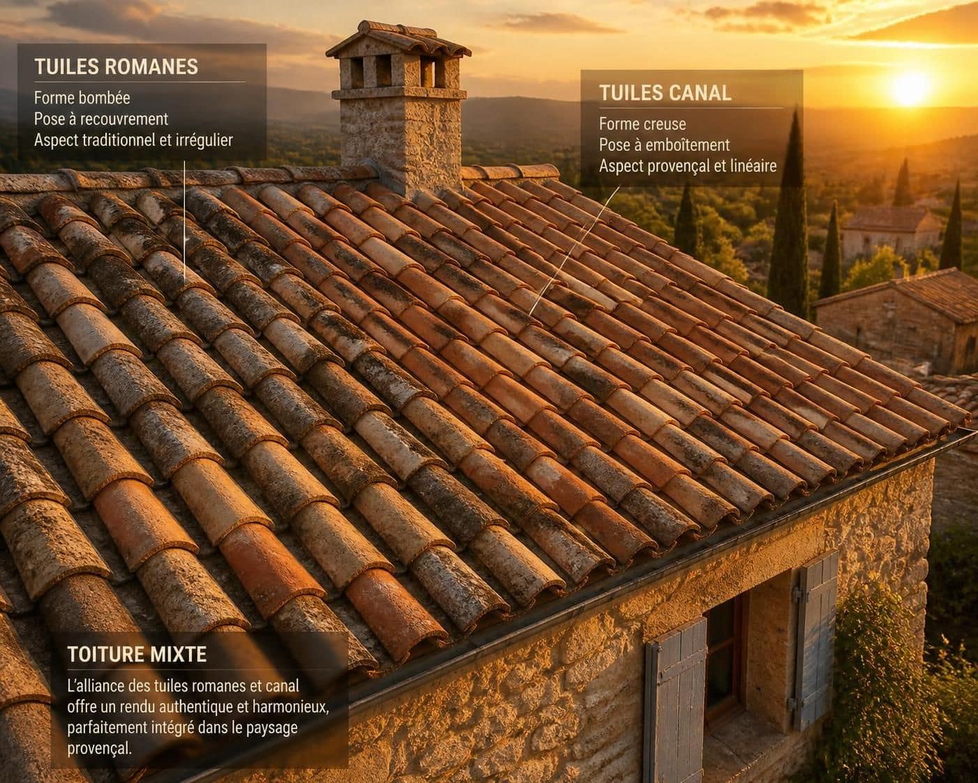 d&eacute;couvrez notre comparatif complet entre tuiles romanes et tuiles canal, alliant aspects techniques et esth&eacute;tiques pour choisir la couverture id&eacute;ale de votre toiture.