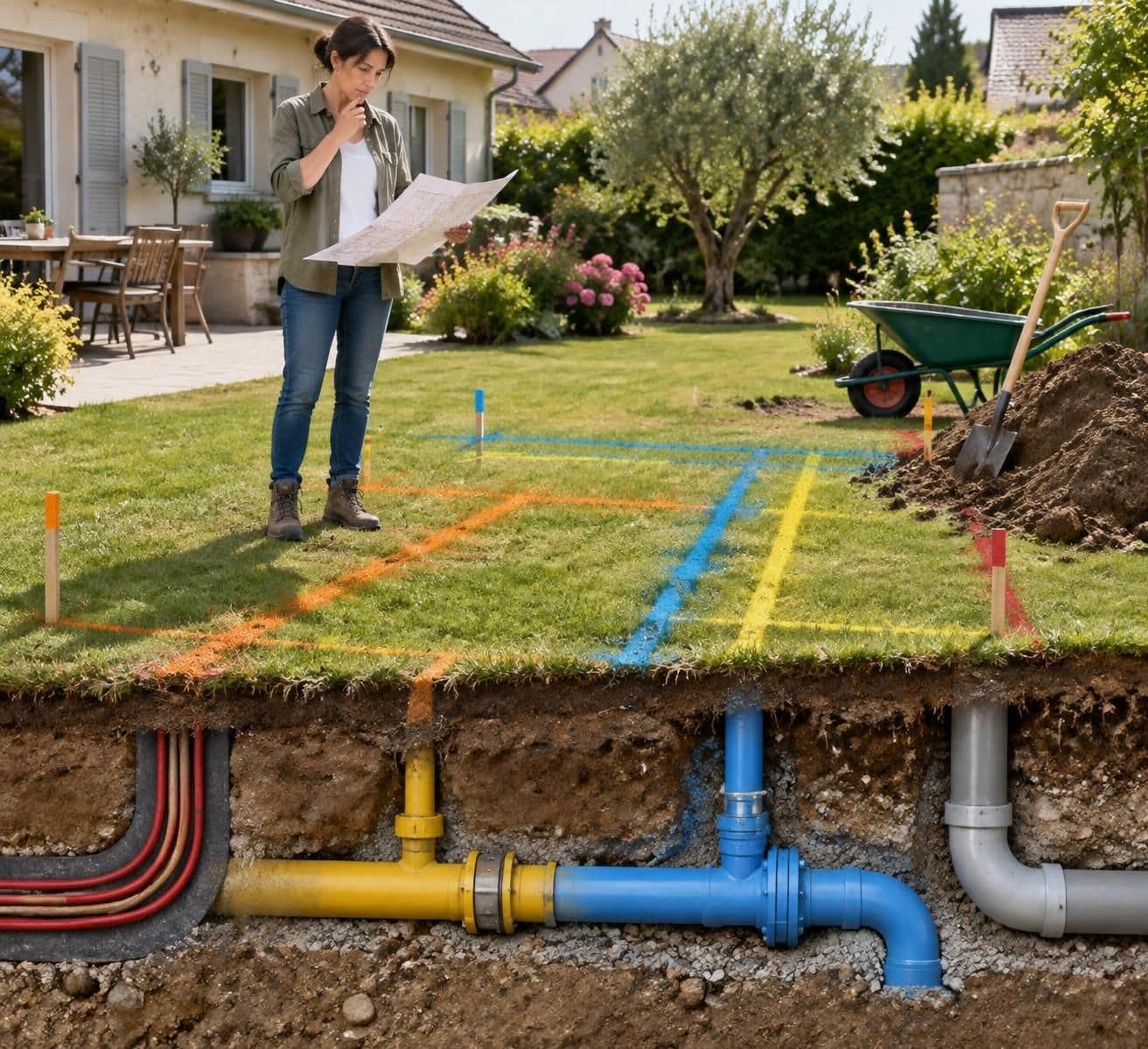 travaux de jardin : découvrez les risques liés aux réseaux enterrés et les précautions à prendre avant de creuser.